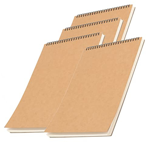 ZEONHAK 4 PCS A4 Sketchbook, A4 Artist Sketch Drawing Pad, 160gsm Spiral Bound Sketchbook with 60 Pages/30 Sheets for Artist Painting