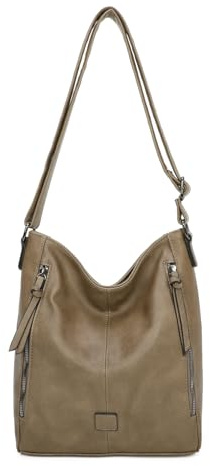 ITALYSHOP24 DAMEN TASCHE Umhängetasche Schultertasche Shopper Crossbody Henkeltasche CrossOver Kunstleder Beuteltasche Handtasche Hobo Bag Reise