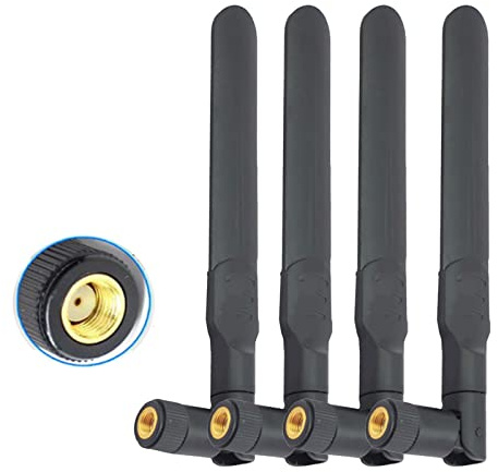 Geekstory 4 unidades de antena WiFi de doble banda 2,4 G 5,8 G 8 dBi MIMO RP-SMA para WiFi Router Wireless Signal Booster Repetidor