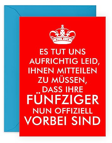 Central 23 Geburtstagskarte zum 60. Geburtstag – 'FÜNFZIGER NUN OFFIZIELL VORBEI SIND' - lustige Geburtstagskarten für Männer und Frauen – geburtstagskarte 60