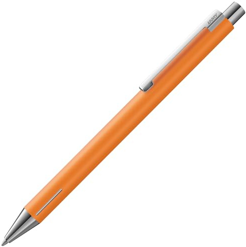 Lamy econ apricot matt Kugelschreiber in Strichbreite M | Lamy Kugelschreiber mit Gehäuse aus Edelstahl, gebogenen Clip & innovativer Griffzone - inkl. Großraummine M 16 in schwarz