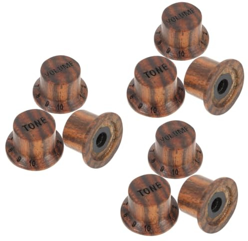 ibasenice 9stücke Gitarrenknöpfe Aus Holz Volumen Und Tonregler Einstellbare Steuerung Gitarre Und Bass Zebra Holz Langlebig Und Installieren