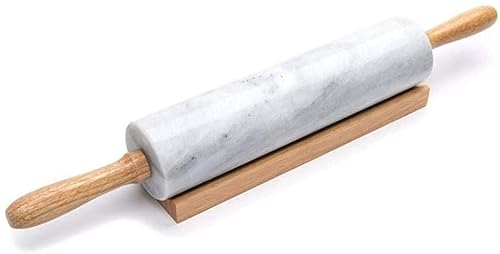 GraSky 17.7 Black Marble Rolling Pin with Stand - Ideal for Baking, Pie Crusts, Pastries, and More!