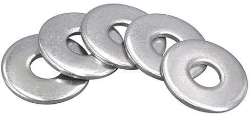Arandelas de acero M5-M12 Penny Multipack estándar redondas planas arandelas de metal grandes para tornillos y pernos (acero inoxidable 201, M6 x 25 mm, 20 unidades)