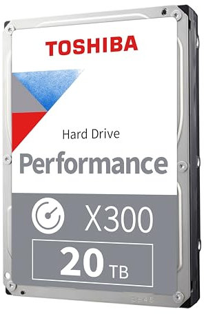 Toshiba X300 20TB Performance & Gaming 3.5 Internal Hard Drive - CMR SATA 6GB/s 7200RPM 512MB Cache - HDWR62AXZSTA