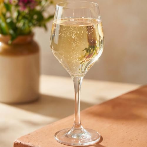 LAV Lot de 6 Verres à vin Blanc Ella Transparents de 260 ML – Petit Verre Lavable au Lave-Vaisselle pour Mariage Noël fête d'anniversaire Verres à Boire Coffret Cadeau