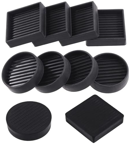 Keadic Set assortito di coppe girevoli in gomma antiscivolo, rotondi e quadrati, per proteggere il pavimento dei mobili, per pianoforte, divano, letto, sedia, divano, 5 x 5 cm, rotondi e quadrati,