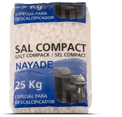 Mugar - Sal para Descalcificadores | Pureza Cloruro de Sodio >99,4% | Protege Electrodomésticos y Tuberías | Compatible con Descalcificadores Domésticos e Industriales, 25 kg, Sal