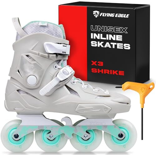 Flying Eagle X3 Shrike Freeskates - Pattini in linea aggressivi da donna, pattini a rotelle, pattini a rotelle per adulti, per attività all'aperto, pattini a rotelle per adulti, colore bianco, misura