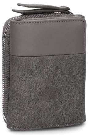 Zwei Damen Portemonnaie Eva EVW15 kompakte Geldbörse, 6 Kartenfächer, EIN Scheinfach, EIN Sichtfach, Münzfach außen, Fach für Einkaufswagenmünze, moderner und eleganter Geldbeutel (Nubuk-Stone)