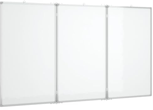 vidaXL Magnetisches Whiteboard, Memoboard mit Haken Metallrückwand, Magnettafel für Schule Konferenzraum Büro, Schreibtafel, Klappbar Aluminium