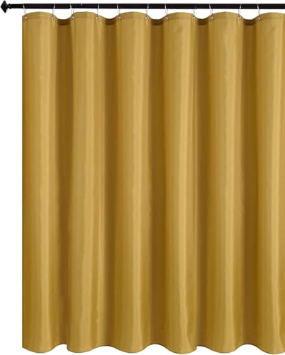TACOKI 3D Duschvorhang 120x180 Gold Duschvorhang Gold Bad Vorhang Antischimmel Wasserdicht Duschvorhänge Textil Polyester für Badezimmer Badewannen mit 8 Haken A3053