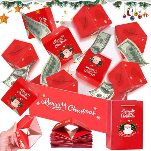 TECHEEL Überraschungsbox Weihnachts Explosionsbox Weihnachten Pop Up Explosion Box Geschenkboxen Weihnachten Surprise Gift Box DIY Geschenk für Eltern, Liebhaber, Kinder und Freunde