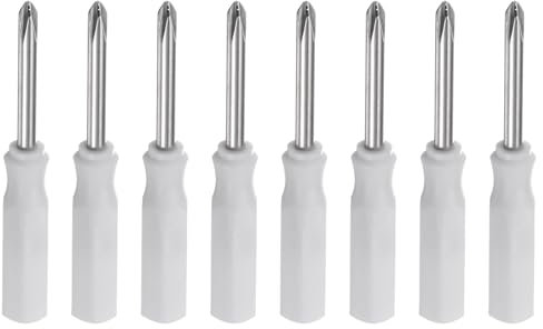 sourcing map 8Pcs PH1 Mini Phillips Screwdriver 2.5mm Magnetic Cross Head 45mm Length for Small Appliances Repairs, White