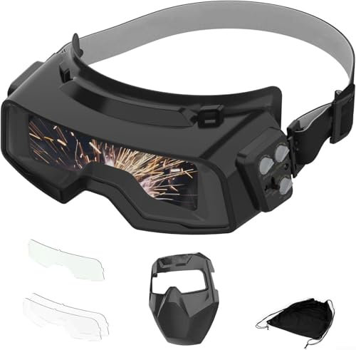 Gafas de soldadura de oscurecimiento automático, cascos de soldadura, máscara de gas de soldador, protección ocular con filtros altos, máscara de soldador antirreflejos protección ocular