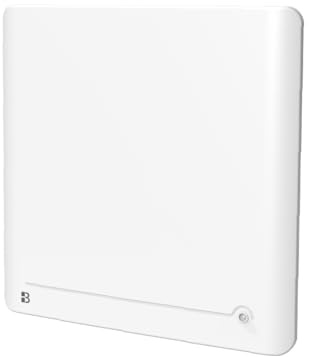 BESTHERM - Radiatore elettrico fisso a inerzia a secco in ceramica 1000 W plug & play con rilevatore di presenza Bestherm DIANE orizzontale bianco