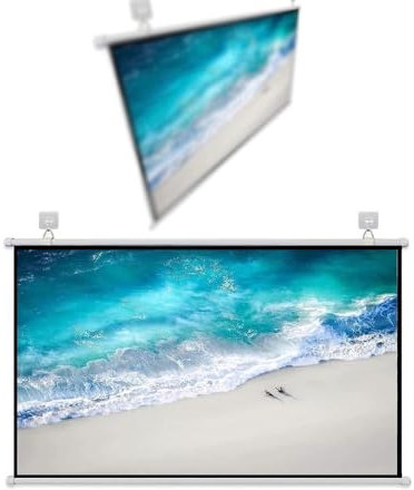 KPEGAXS Projection Screen Projector Screen Roll Up 30 40 50 Inch, Manual Movie Screen 4K HD Home Theater Screen For Theater Backyard Movie Night(30inch(76cm))