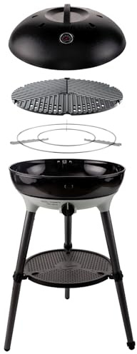 Barbacoa de gas portátil CADAC Carri Chef 50 – Barbacoa de pie o mesa con encendido automático, patas ajustables y bolsa de transporte – Para camping, jardín y balcón - Uso en exteriores