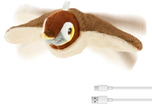 Guniata Katzenspielzeug Vogel Fliegt Elektrisch,Fliegendes Vogel Katze,Interaktives Katzenspielzeug Selbstbeschäftigung,Vogelspielzeug für Katzen,für Gelangweilte Hauskatzen(braun)