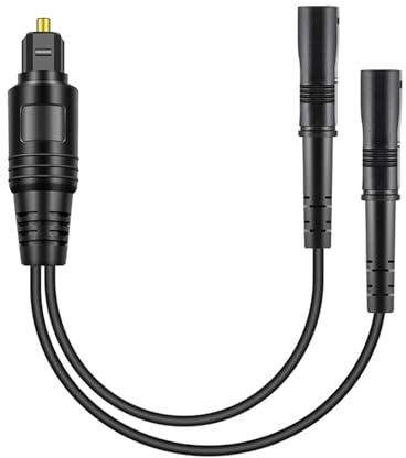 En till två SPDIF ljudkabel, 1 hane till 2 hona, digital optisk splitter adapterkabel, ljudadapterkabel för digitalförstärkare, digital optisk Toslink-ljudsplitter, för hemmabio