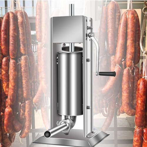 GTHTUHFD Insaccatrice Manuale per Salsicce, Insaccatrice Verticale in Acciaio Inox, Regolabile, con 4 Ugelli di Insacco, per Uso Domestico O Commerciale.,15L