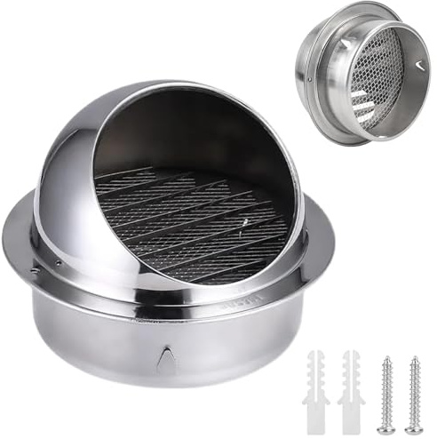 Bocchetta Aerazione, Tappo Griglia Aerazione, Tubo Cappa, Griglia Ventilazione, Tubo Cappa Cucina, Tubo Cappa, Griglia Aerazione Regolabile, per Scarico a Parete Esterna, Scarico Cappa (100 mm)