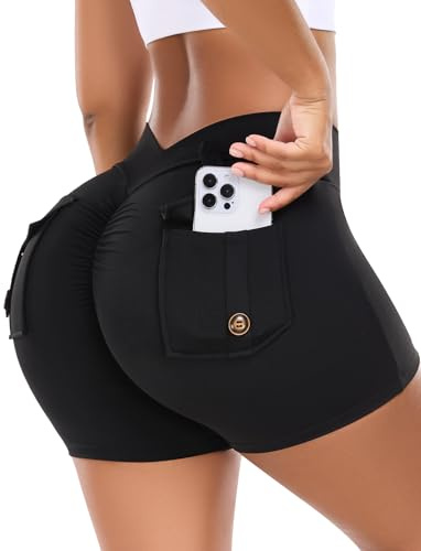 STARBILD Shorts de Sport Femme Scrunch Butt, Leggings Court Taille Haute Push Up, Booty Hot Pants pour Gym Fitness Yoga