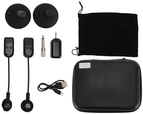 Miskall Transductor piezos de recolección de Guitarra acústica, micrófono saxofón 2.4g inalámbrico 360 ° Rotación Micrófono de violín Estable para Rendimiento