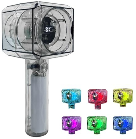 bärbar handhållen fläkt, hammarformad design kraftfull USB-fläkt (1–100), Turbo handhållen bärbar fläkt LED-skärm – omgivande ljus, handfläkt för camping, resor, kontor