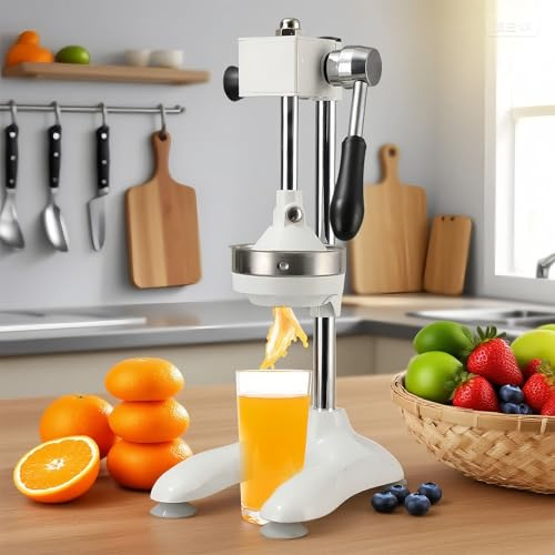 Glowdora Spremiagrumi Manuale, Spremi Agrumi Manuale in Acciaio,Spremiagrumi Manuale Professionale, Spremiagrumi A Mano per Arance, Melograni, Lime E Angurie White