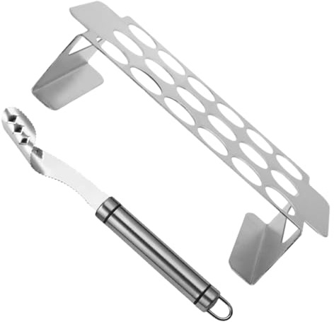 Mobestech Herramientas para Barbacoa de Acero Inoxidable Soporte para Pimientos y Sacacorazones Accesorio para Asar Alitas y Verduras Utensilios de Cocina Multifuncionales para Camping y
