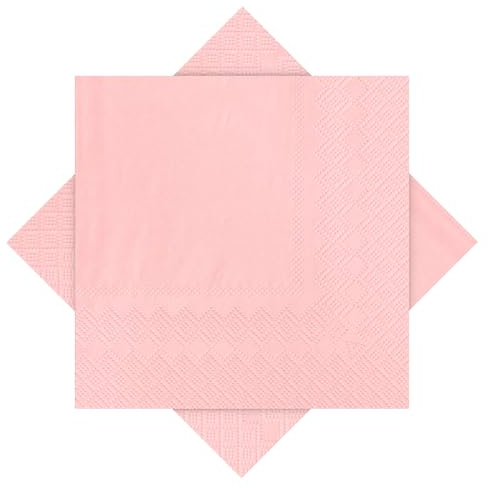 Cadimus Servietten Rosa, 60 Stück Einfarbige Servietten, 2-Lagigen Papierservietten, Geeignet für Partys, Hochzeiten, Catering und Den Täglichen Gebrauch, 25 x 25cm