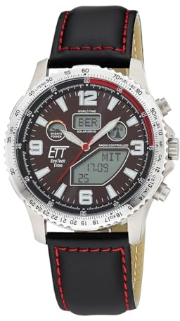 ETT Eco Tech Time Funk Solar Herren Uhr Analog mit Leder Armband EGT-11718-22L