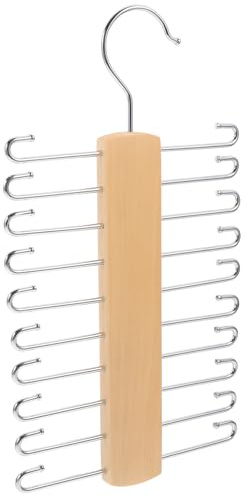 MUSISALY Appendicravatte Multifunzione in Legno Naturale 20 Ganci per Cinture Sciarpe e Cravatte Organizer Armadio Salvaspazio per Uso Domestico e Negozi