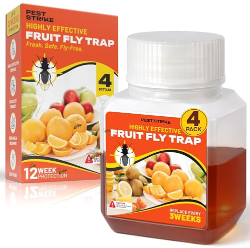 Trappola per mosche della frutta, per uso interno, per uso domestico, con potente attrattiva, inodore, a lunga durata, sicura per bambini e animali domestici, facile da usare, protezione fino a 3