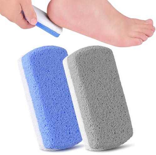 GNALIA Piedra Pomez Doble Acción Para Pies Y Manos - Piedra Pomez Para Pies De Elabella (Pack De 2 Unidades) - Elimina Durezas Y Suaviza - Lados Biselados Y Estructura Siliglass