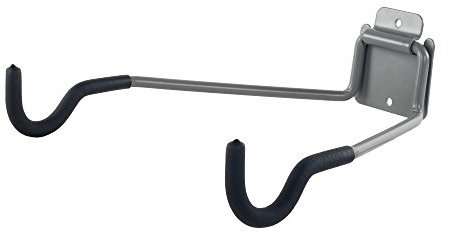 Stalwart Bike Wall Mount - EVA Foam Padded Bicycle Hooks with 50lb Capacity - Flip-Up Garage Bicycle Rack for Mountain, Road, and Kids Bikes by Rad Sportz, Silver, Black