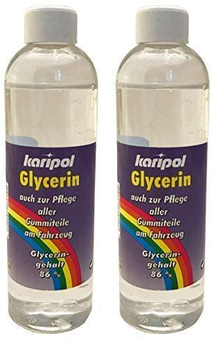 Preisjubel 2 x 250ml karipol Glycerin, Gummipflege z.B. für Auto, Gummireiniger