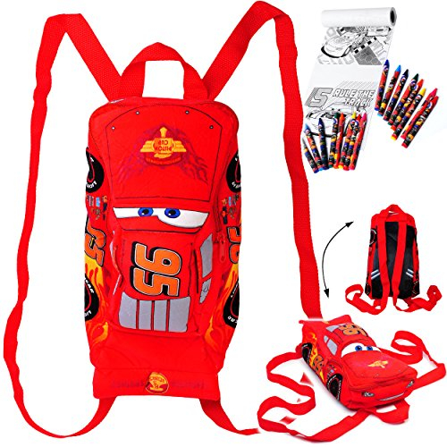 alles-meine.de GmbH Bastelset: Plüsch Rucksack/Kuscheltier & Malset - Cars - Lightning McQueen - Auto - Stifte & Malvorlagen/Ausmalset - Zeichenset - Kinderrucksack Plüsc..