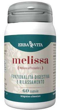 ERBA VITA Integratore Alimentare di Melissa - 60 Capsule - Favorisce la regolare motilità intestinale e contribuisce al rilassamento