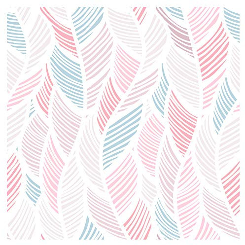 murando Papel Pintado autoadhesivo 10m Fotomurales Decoración de Pared Murales Pegatina decorativos adhesivos 3d panel moderna de Diseno Fotográfico Hojas beige blanco rosa azul f-B-0167-j-a