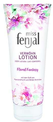 miss fenjal Body Lotion - 200 ml, Körpercreme mit dem Duft von Passionsfrucht und Wilder Orchidee, für normale Haut - Floral Fantasy