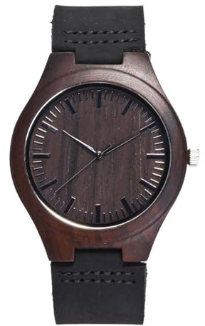 RORIOS Holz Armbanduhren für Herren Frauen Analog Quarz Uhr Paar Uhren mit mit Leder Armband Natur Uhren für Sie und Ihn