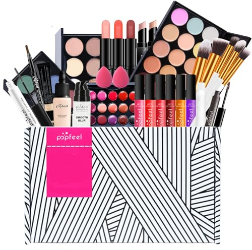 FantasyDay Multifunktions Exquisite Kosmetik Geschenkset Make-up Schmink Kit für Gesicht, Augen und Lippen - Makeup Paletten Schminkkoffer mit Lidschatten Palette, Lippenstift, Rouge, Mascara #3