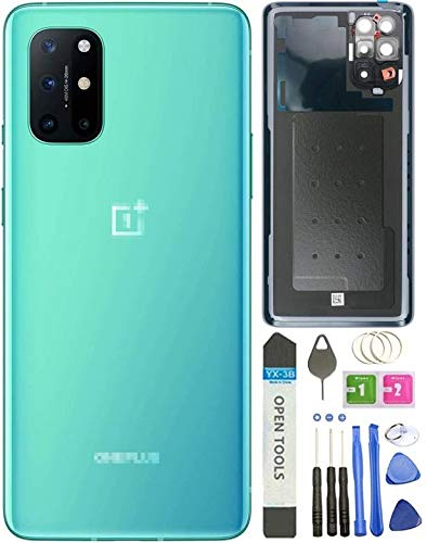 Für Oneplus 8T Rückabdeckung Glas mit Kamera Glas Objektiv Gehäuse Montageteile für OnePlus 8T 5G KB2000 KB2005 + Auswurfstift Werkzeug (Grün)