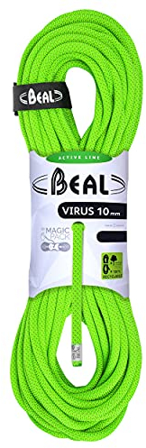 Beal Virus 10.0 Mm 60 M Grün - Vielseitiges zuverlässiges Allround Kletterseil, 60m, Größe 60 m - Farbe Solid Green