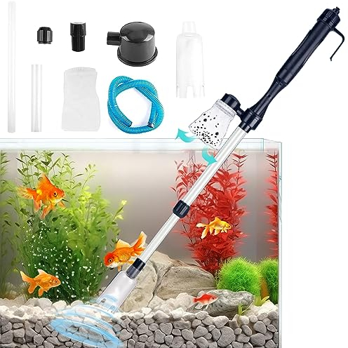 AUPERTO Aquarium-Kies-Reiniger, 4-in-1, elektrisches Aquarium-Kies, Reinigungsset für Wasserwechsel/Sandwaschen/Filter/Schmutzreinigung