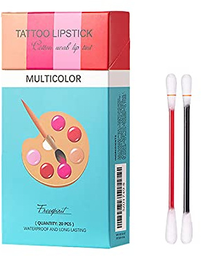 MEALLING 20 Stück Wattestäbchen Lip Tint Matte Liquid Lipstick Wasserdicht Langlebig Wattestäbchen Lippenstift Matt Lipgloss, Langlebiges wasserdichtes Lipgloss Set