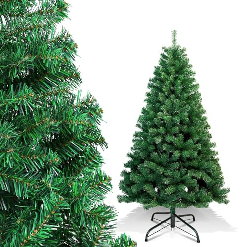 Randaco Albero di Natale artificiale, 150 cm, con 350 rametti, in PVC ignifugo, decorazione natalizia, verde