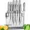 D.Perlla 14 Pièces Set de Couteaux de Cuisine, pour Chef Professionnel, Forgé à Partir D'acier Inoxydable à Haute Teneur en Carbone, Porte Couteau en Acrylique